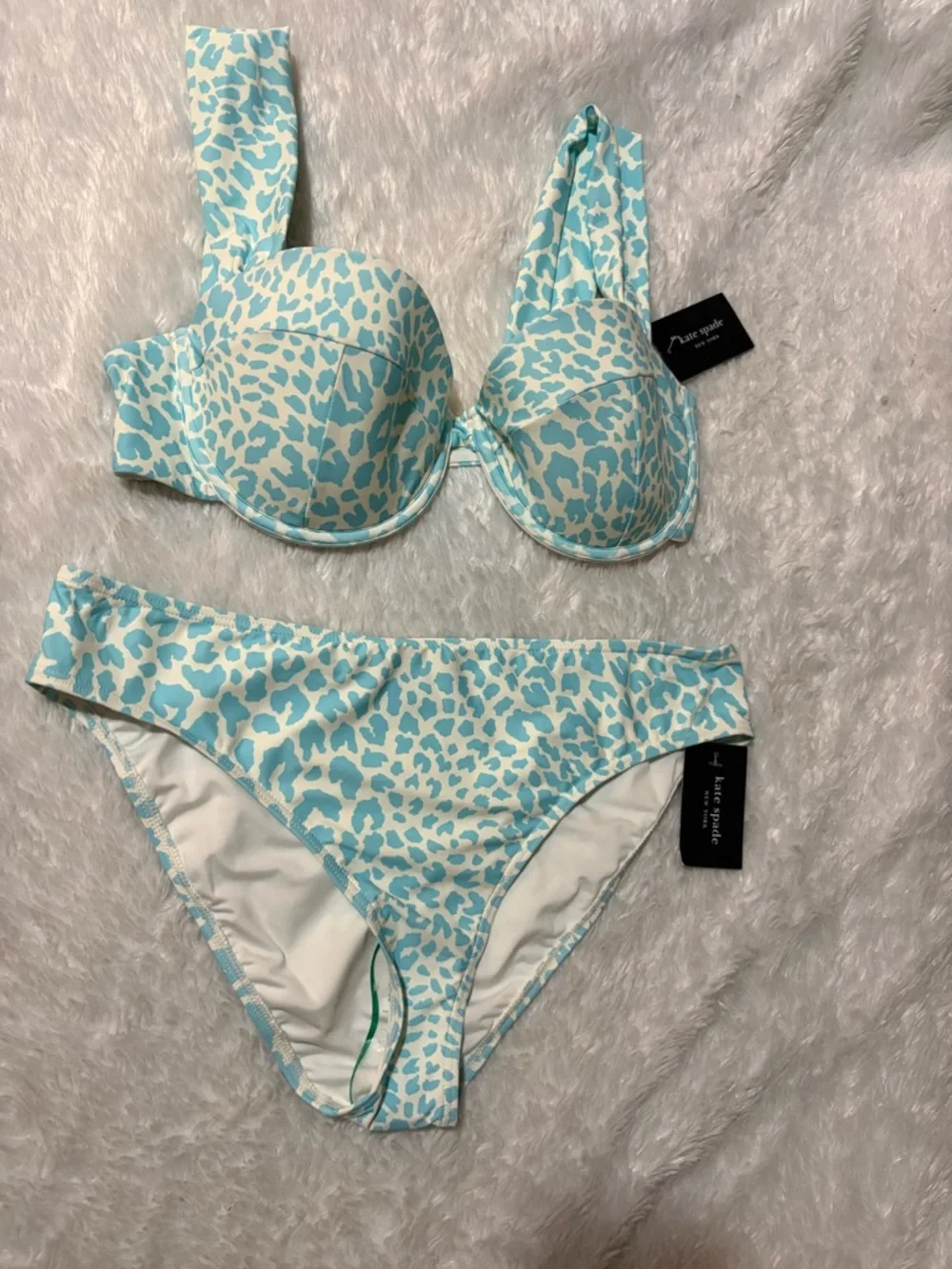 Kate Spade New York Regal Leopard print 2 Pieces Swimsuit bikini set Size XL